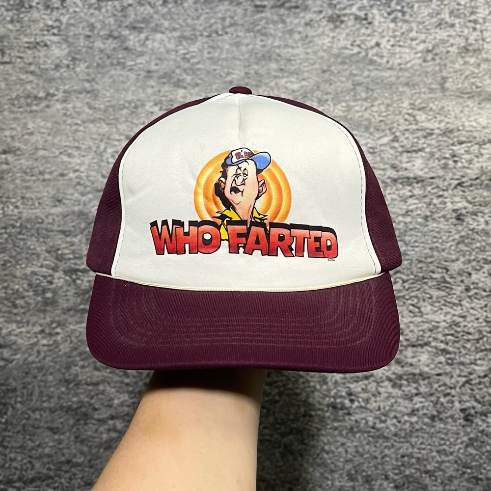 Vintage 90s ‘Who Farted’‎ Trucker Hat Mens Snapback Funny Humor Adjustable